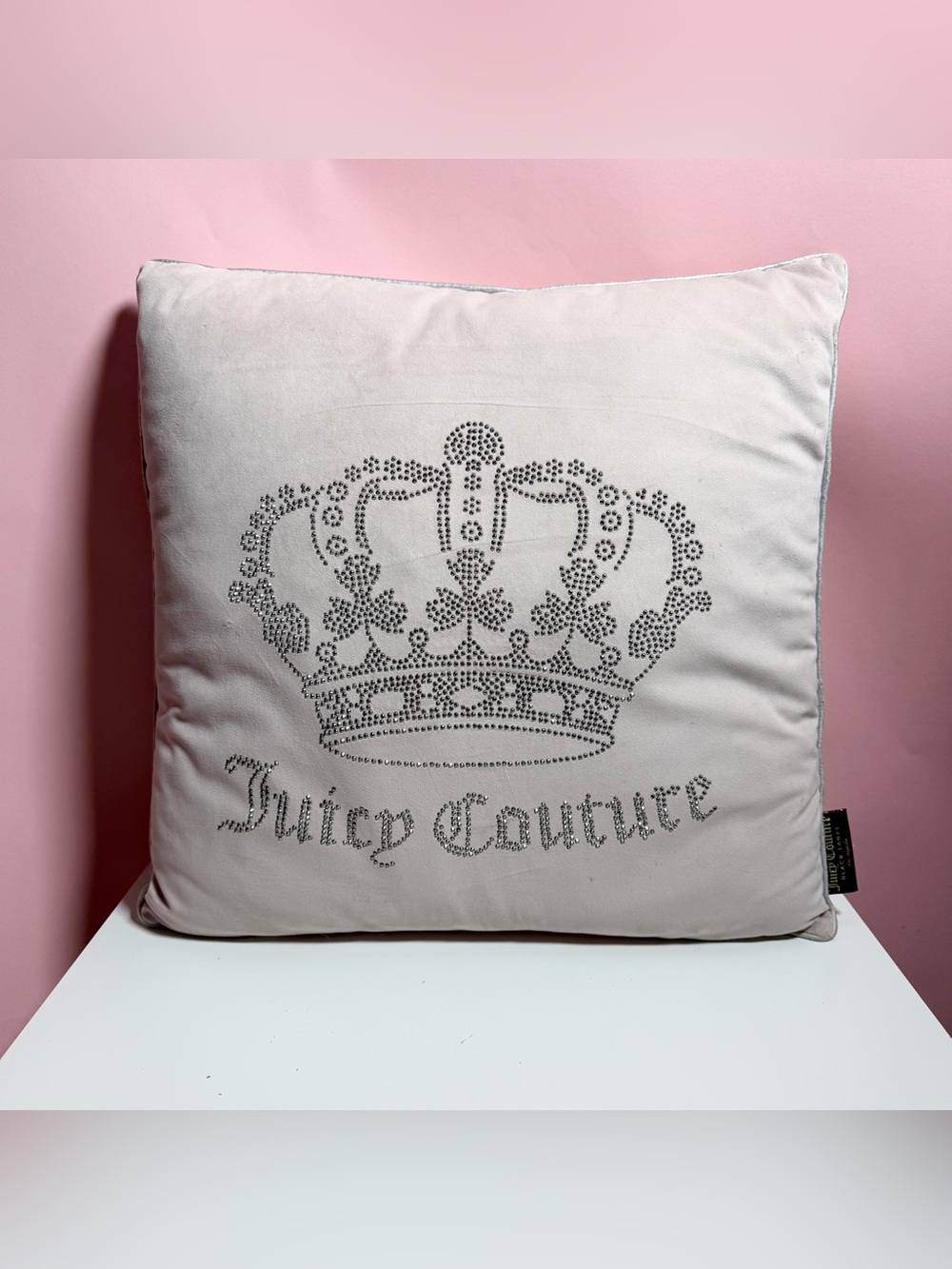 Y2K mcbling rhinestone crown juicy couture pillow